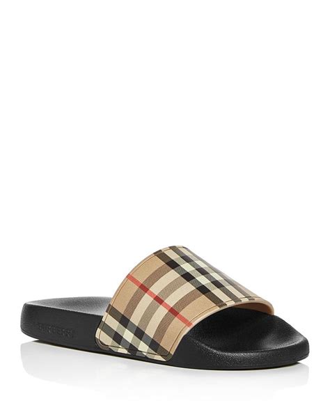 burberry fur slides|burberry women's thongs flip flops.